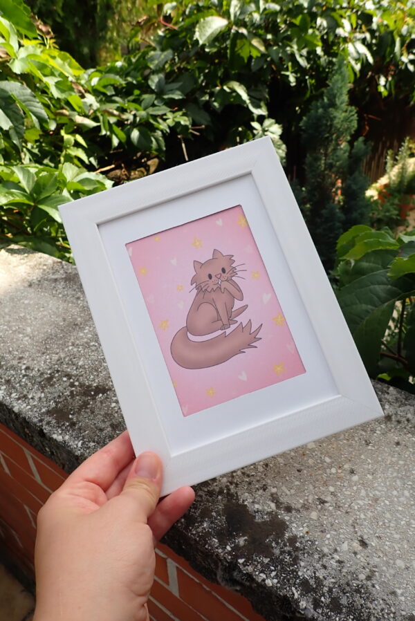 Rózsaszín cica print